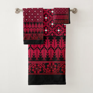 Conjunto De Toalhas Design do bordado palestino Tatreez impresso