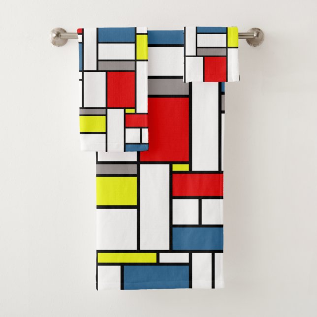 Conjunto De Toalhas Design do estilo de Mondrian (Insitu)
