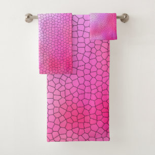 Conjunto De Toalhas Design do mosaico do rosa quente
