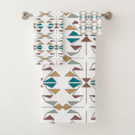Conjunto De Toalhas Design do padrão do triângulo Oblíquo do Sudoeste