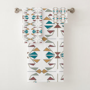 Conjunto De Toalhas Design do padrão do triângulo Oblíquo do Sudoeste