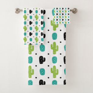Conjunto De Toalhas Design do teste padrão do cacto