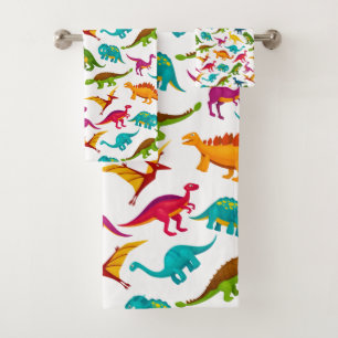 Conjunto De Toalhas Design dos dinossauros coloridos