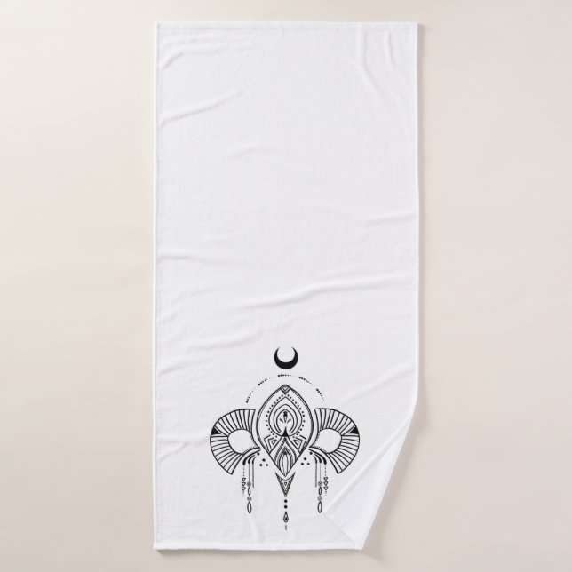 Conjunto De Toalhas Design geométrica retrorreflectora a preto (Toalha de Banho)