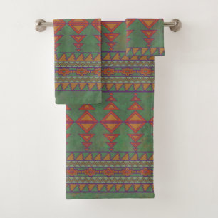 Conjunto De Toalhas Design Geométrico do Deserto do Sudoeste Sagebrus