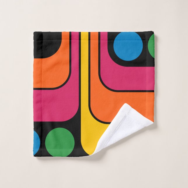 Conjunto De Toalhas Design Geométrico Estilo Retro Mod Anos 70 (Pano de lavar)