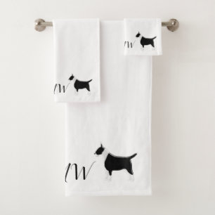Conjunto De Toalhas Design Monogrammed do cão de bull terrier