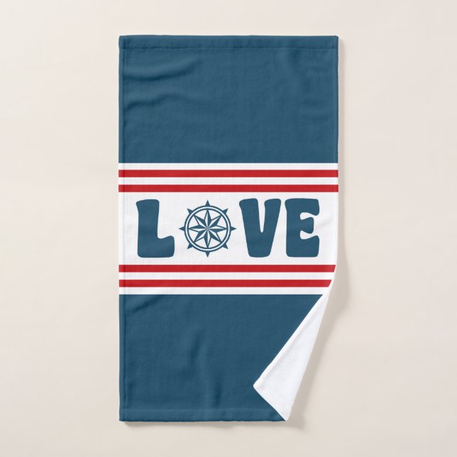 Conjunto De Toalhas Design náutica de amor (Toalha de mão)