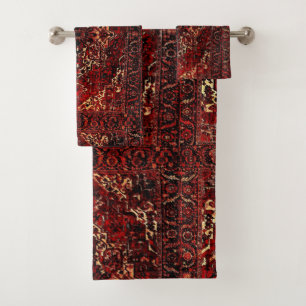 Conjunto De Toalhas Design oriental do tapete na obscuridade -