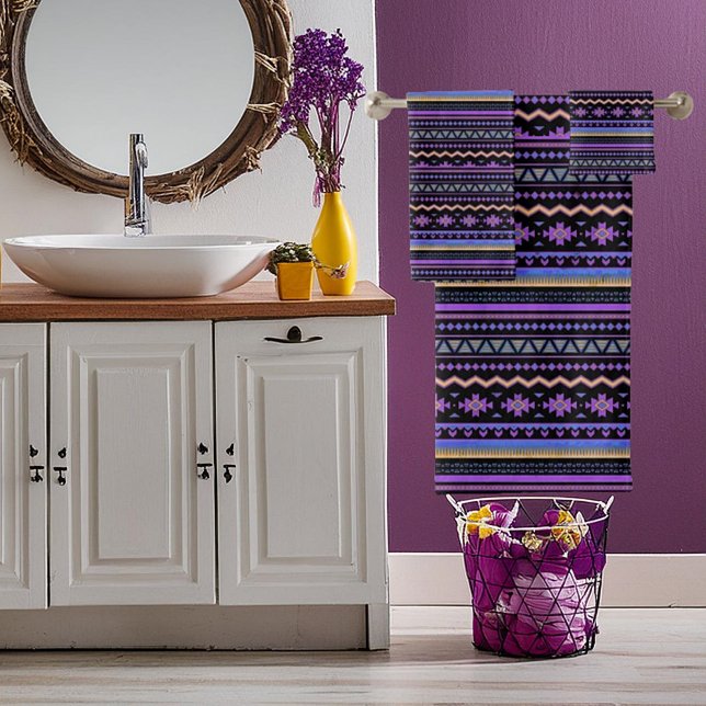 Conjunto De Toalhas Design púrpura tribal (Criador carregado)