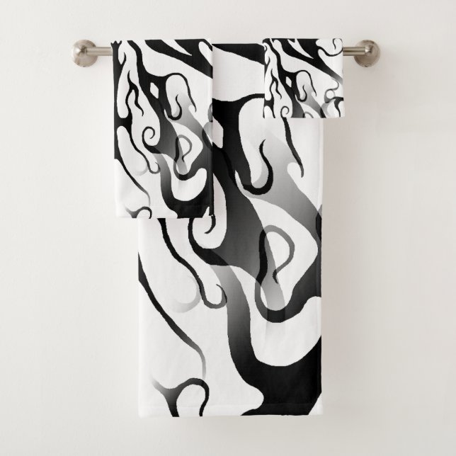 Conjunto De Toalhas Design Tribal Face em Fogo e Chamas (Insitu)