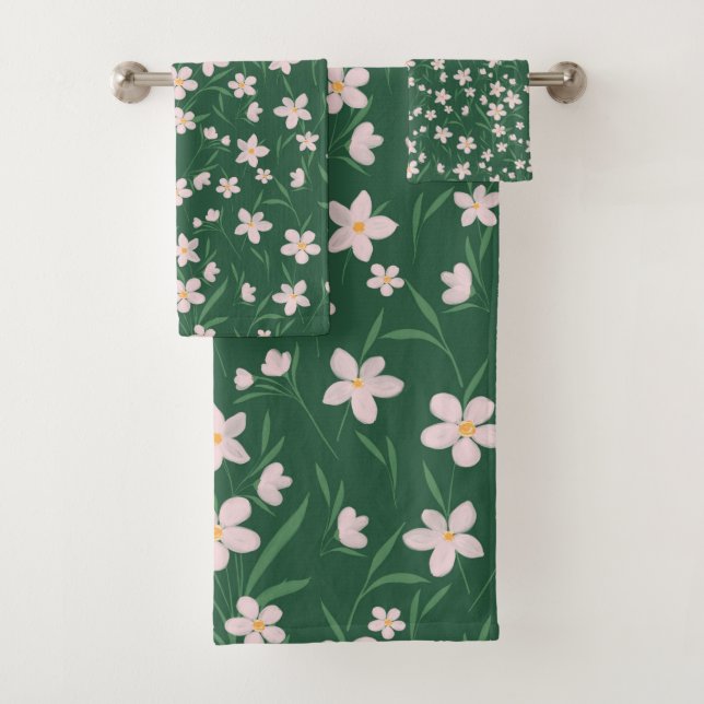 Conjunto De Toalhas Design Verde Cinza-Vidro, Cor-de-Água (Insitu)