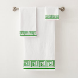 Conjunto De Toalhas Design verde Grecian Frieze