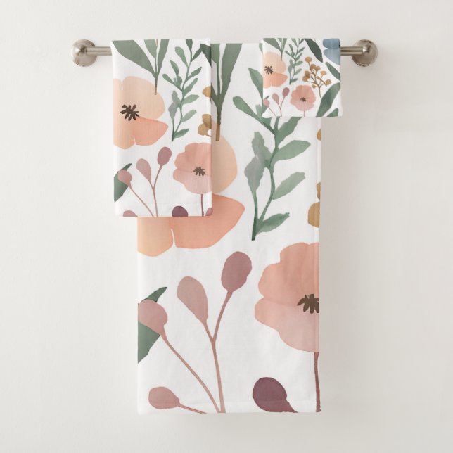 Conjunto De Toalhas Desperdício de Primavera de Pastel Boho de flor se (Insitu)
