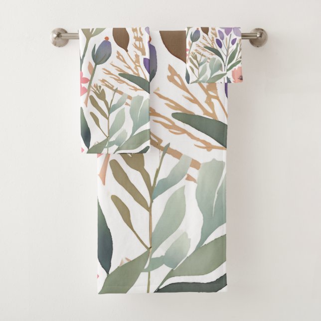Conjunto De Toalhas Desperdício de Primavera de Pastel Boho de flor se (Insitu)