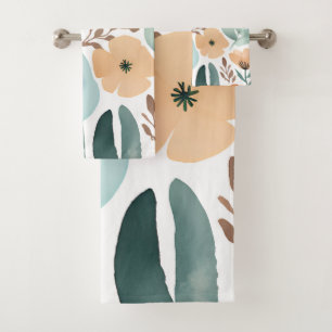 Conjunto De Toalhas Desperdício de Primavera de Pastel Boho de flor se