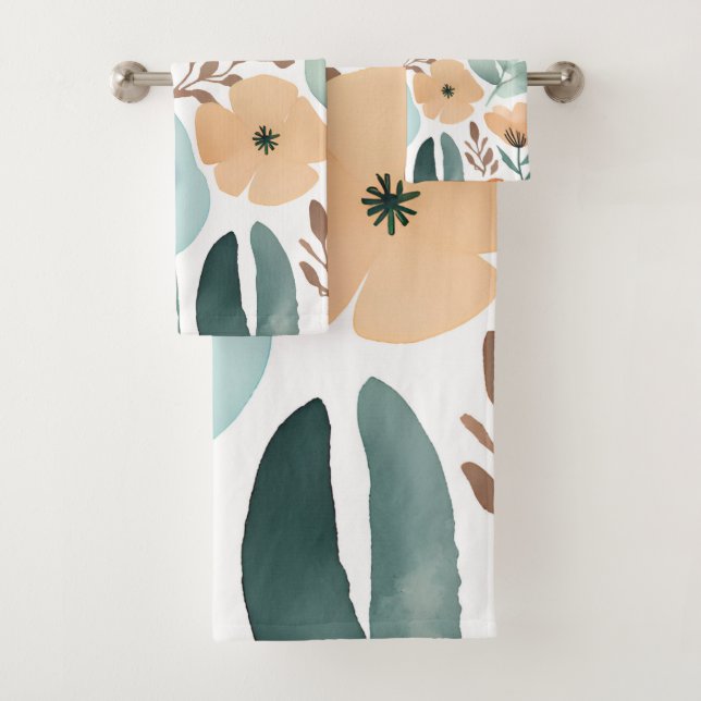 Conjunto De Toalhas Desperdício de Primavera de Pastel Boho de flor se (Insitu)