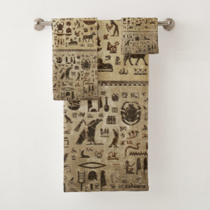 Conjunto De Toalhas Deuses e hieroglyphs egípcios antigos