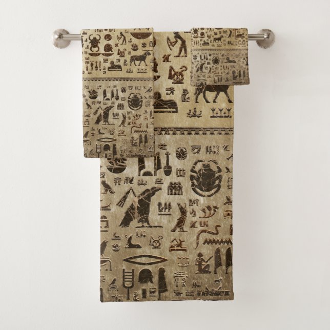 Conjunto De Toalhas Deuses e hieroglyphs egípcios antigos (Insitu)