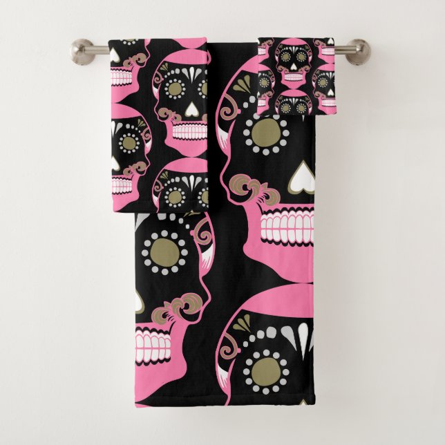 Conjunto De Toalhas Día De Los Muertos Skull Impressão (Insitu)