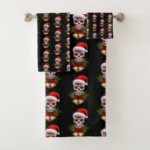 Conjunto De Toalhas Dia de Natal Do Chapéu De Natal Do Crânio Do Açúca