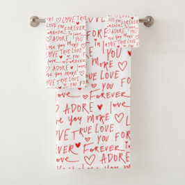 Conjunto De Toalhas Dia de os namorados de palavras românticas