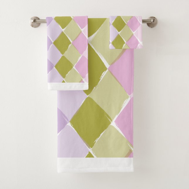 Conjunto De Toalhas Diamante de padrão de cores de verão (Insitu)