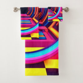 Conjunto De Toalhas Dimensões do Túnel Neon