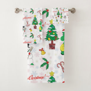 Conjunto De Toalhas Dinossauro e boneco de neve do Natal
