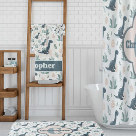 Conjunto De Toalhas Dinossauro Verde Azul e Bonito com Nome