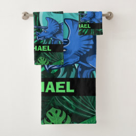 Conjunto De Toalhas Dinossauros Crianças Dino Jurassic Trex Boy Person