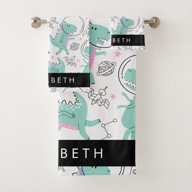 Conjunto De Toalhas Dinossauros Espaciais, Dinossauros Bonitos, Estrel (Insitu)