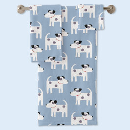 Conjunto De Toalhas Diversão Parson Jack Russell Terrier Dog Blue