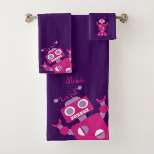 Conjunto De Toalhas Divertimento personalizado dos miúdos robô