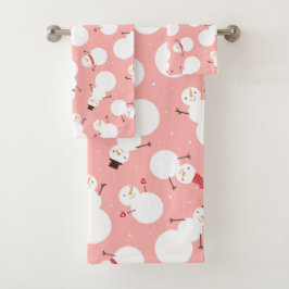 Conjunto de Toalhas do Bandeja do Homem de Neve Na