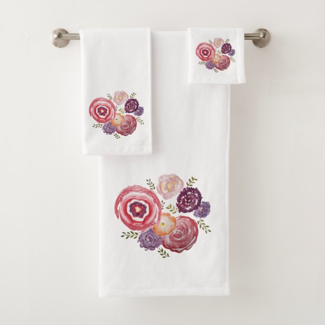 Conjunto de Toalhas do Banho de Pintura da Flor (Insitu)