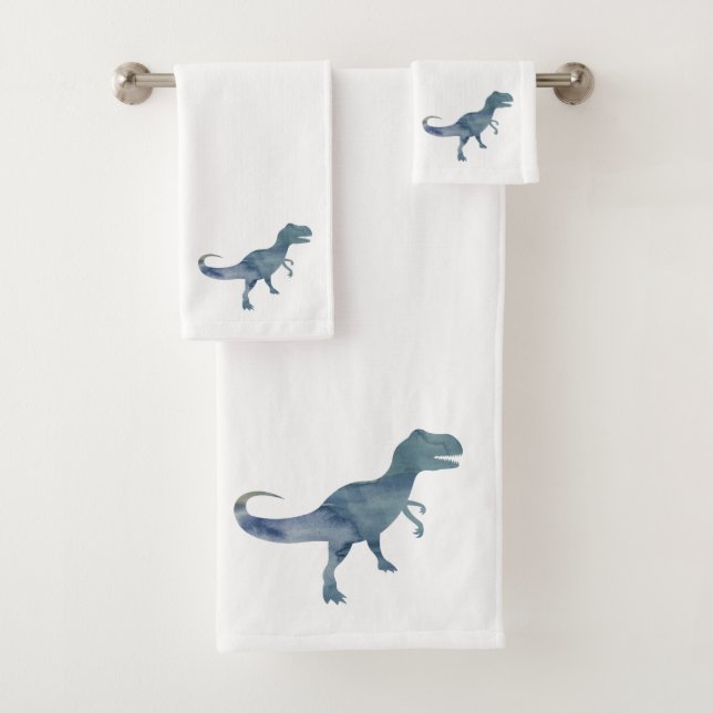 Conjunto de Toalhas do Banho do Dinossauro Azul Tr (Insitu)
