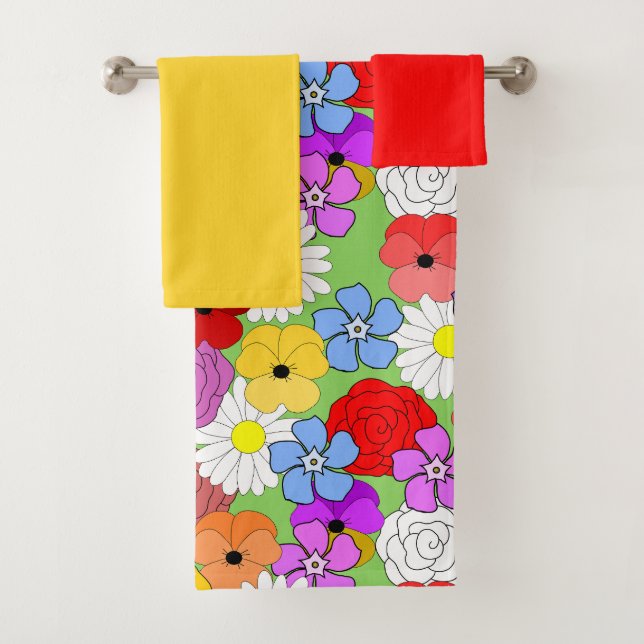 Conjunto de Toalhas do Banho do Jardim Flor (Insitu)