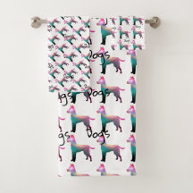 Conjunto de toalhas do logotipo dos cães