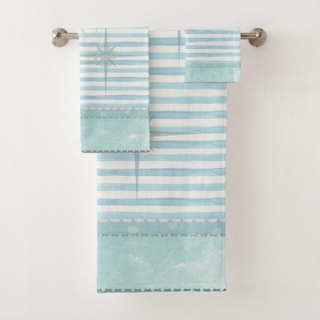 Conjunto de toalhas do Médio do século Aqua Atomic (Insitu)