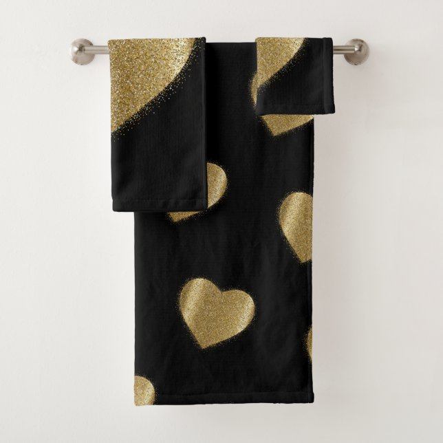 Conjunto de toalhas do namorados Dourado da parte  (Insitu)