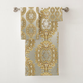 Conjunto de toalhas do Ornamentado Dourado