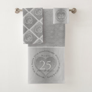 Conjunto de Toalhas do Ouro de Casamento de 25