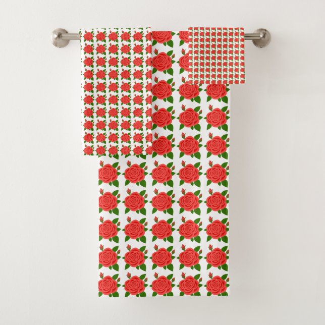 Conjunto de Toalhas do Rosa vermelha (Insitu)