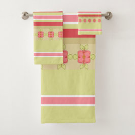 Conjunto De Toalhas Doce Floral Acentuado Padrão