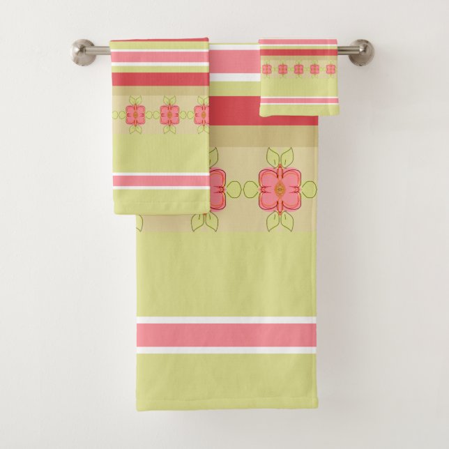 Conjunto De Toalhas Doce Floral Acentuado Padrão (Insitu)