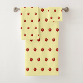 Conjunto De Toalhas Doce Morango Feminino na Creme
