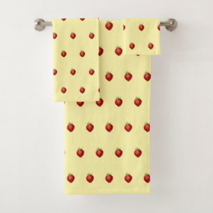 Conjunto De Toalhas Doce Morango Feminino na Creme