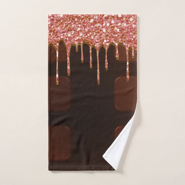 Conjunto De Toalhas Doces Açucarados com Gotejamento de Chocolate Bril (Toalha de mão)