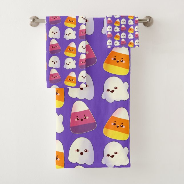 Conjunto De Toalhas Doces De Halloween E Padrão Fantasma (Insitu)